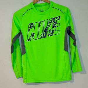 Nike Dri-FIT Neon Green Long Sleeve Shirt Size L